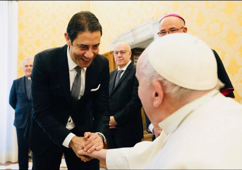 Rui Costa com o Papa Francisco