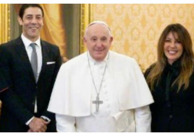 Rui Costa e Sandra Costa com o Papa Francisco