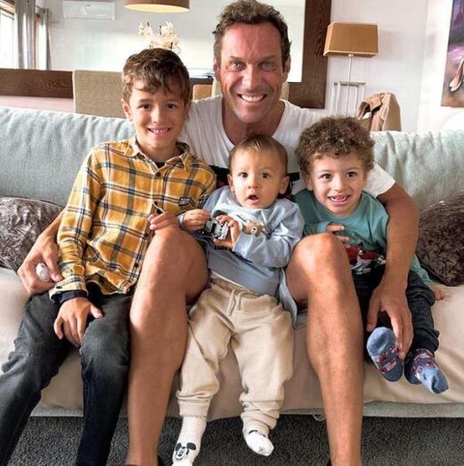 José Carlos Pereira com os três filhos
