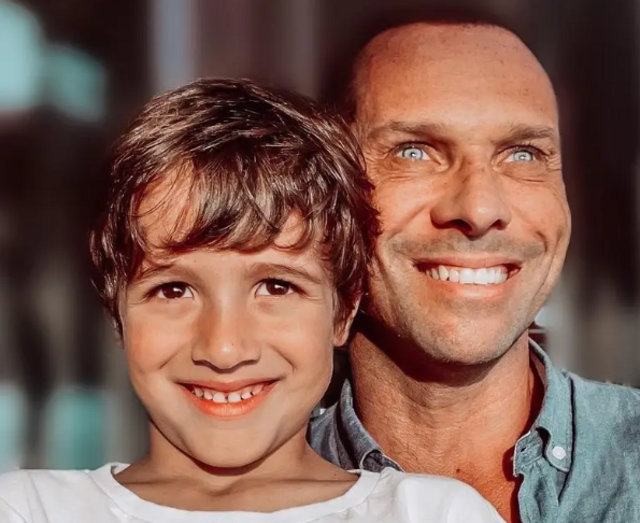 José Carlos Pereira com o filho mais velho, Salvador