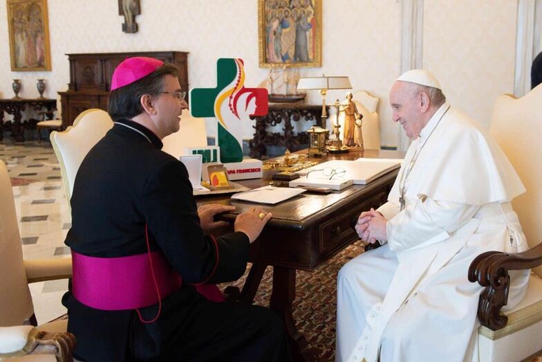 Cardeal Américo Aguiar com o Papa Francisco
