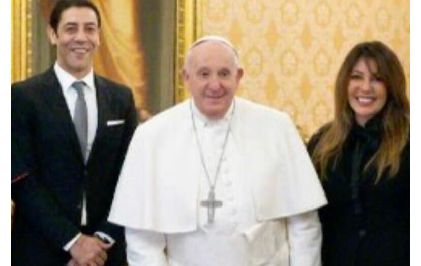Rui Costa e Sandra Costa com o Papa Francisco