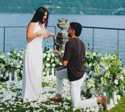 As bonitas imagens do pedido de casamento do futebolista João Mário em Itália