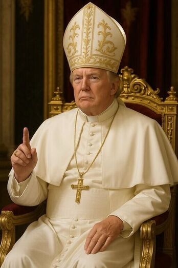 Donald Trump vestido de Papa
