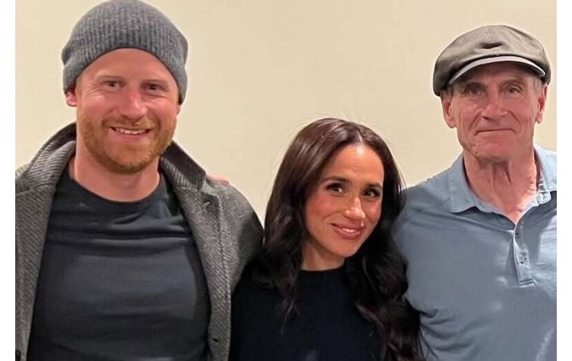Meghan, Harry, James Taylor