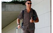 Cristiano Ronaldo na chegada ao estágio da Seleção