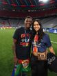 Nuno Mendes e Thalyta Silva celebram mais um título do craque português.
