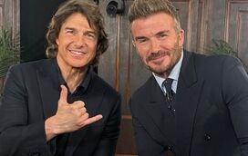 Olha que dois! Tom Cruise e David Beckham assistem juntos à goleada do PSG na final da Liga dos Campeões
