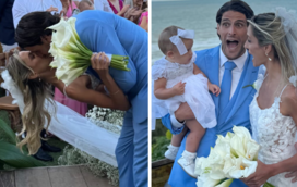 Que emoção! Gonçalo Paciência e Priscilla Tollini casam-se no Brasil com a bênção da filha