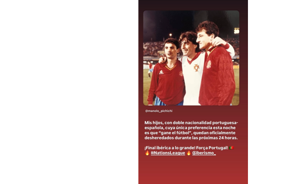 Futre apoia Portugal na final ibérica da Nations League e brinca com os filhos