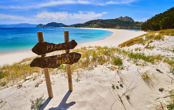 Praia de Rodas, nas Ilhas Cíes, Galiza