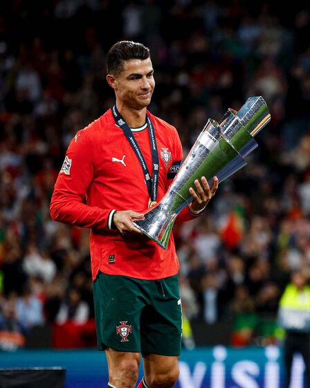 Cristiano Ronaldo celebra mais um golo na final da Liga das Nações