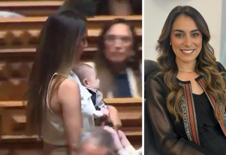 Rita Matias levou bebé para a Assembleia