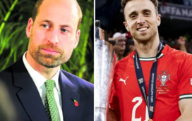 Príncipe William está "profundamente triste" com a morte de Diogo Jota e deixa mensagem à família do jogador português