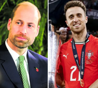 Príncipe William está 'profundamente triste' com a morte de Diogo Jota e deixa mensagem à família do jogador português