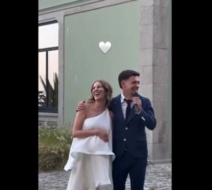 Felicidade! Pote casa-se com a companheira a dias de serem pais pela primeira vez