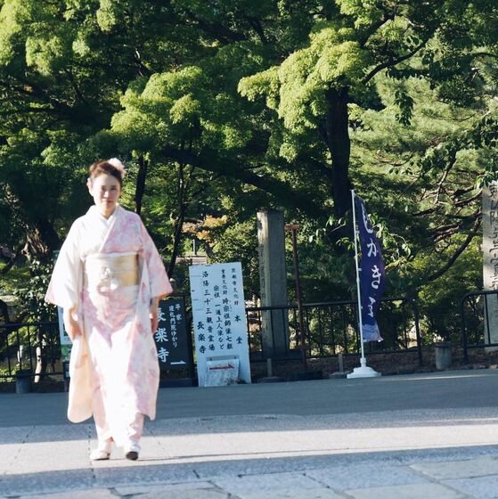 Sara Rocha e Alexandre Poço em lua de mel no Japão, após o casamento