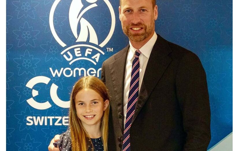 William e Charlotte na final do Campeonato Europeu feminino de futebol