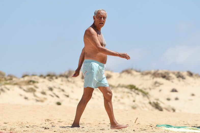 Marcelo Rebelo de Sousa na praia