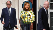 Paulo Portas e Pedro Passos Coelho nas cerimónias fúnebres de Teresa Caeiro 