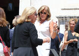 Leonor Beleza no funeral de Teresa Caeiro 