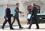 Luis Montenegro no funeral de Teresa Caeiro 