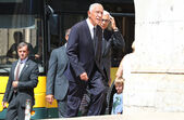 Marcelo Rebelo de Sousa no funeral de Teresa Caeiro 