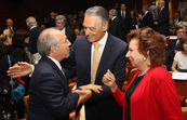 Cavaco Silva e Marques Mendes e Manuela Eanes 