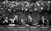 Cavaco Silva e Marques Mendes durante o governo Cavaco Silva em 1992