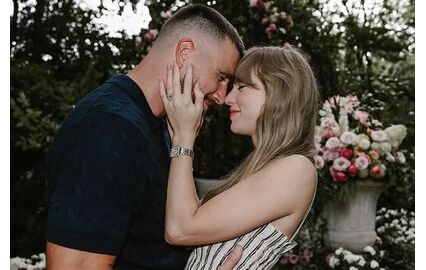 Taylor Swift e Travis Kelce anunciam noivado com fotos românticas num jardim