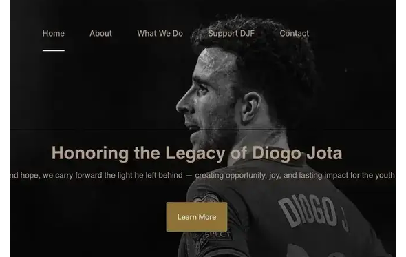 Website da 'Diogo Jota Foundation'