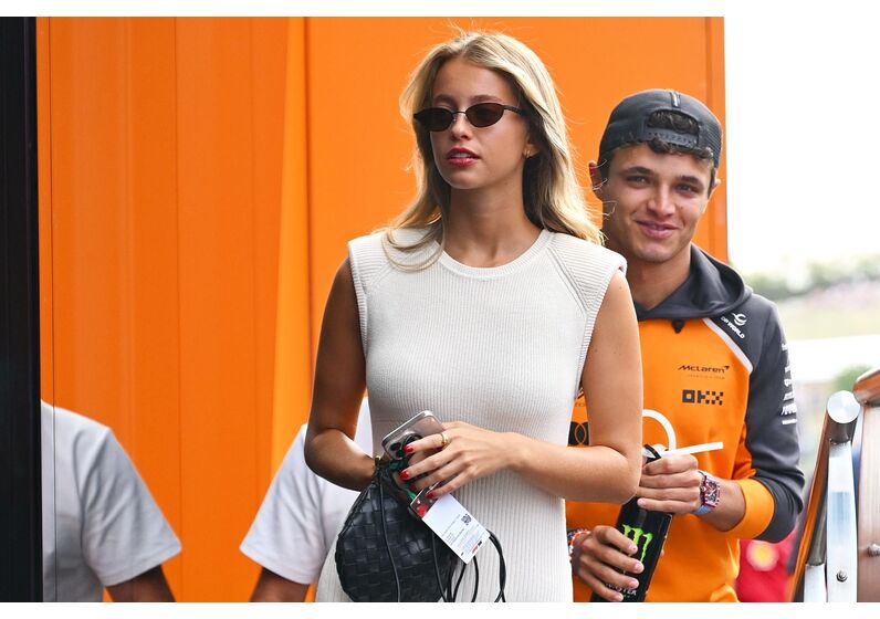Margarida Corceiro e Lando Norris juntos após o Grande Prémio da Hungria de Fórmula 1