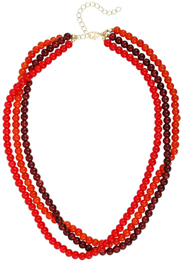 Colar de bolas Bijou Brigitte: estilo outonal com tons castanhos, amarelos e vermelhos
