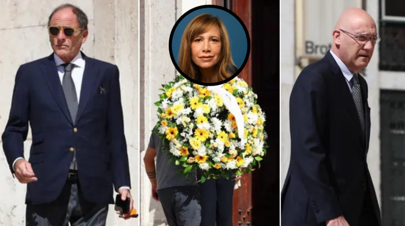 Paulo Portas e Pedro Passos Coelho nas cerimónias fúnebres de Teresa Caeiro 