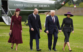 Aguenta Harry! Donald Trump e Melania são recebidos por William, Kate, Carlos e Camilla para nova visita de Estado