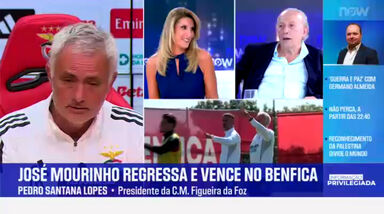 aSantana Lopes recorda momento insólito na chegada de Mourinho a Portugal em 2007: "Essa cena ficou marcada. Se hoje me interrompessem outra vez..."o ~e