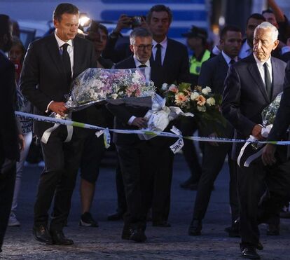 Missa e flores de homenagem às vítimas: Marcelo Rebelo de Sousa, Luís Montenegro e Carlos Moedas em momento simbólico no local da tragédia