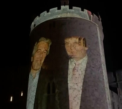 Imagens de Trump e Epstein projetadas no Castelo de Windsor durante visita do presidente dos EUA ao Reino Unido criam embaraço