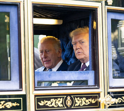 Já chegaram! As primeiras imagens de Donald Trump e Melania com William, Kate, Carlos e Camilla