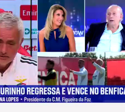 'Essa cena ficou marcada. Se hoje me interrompessem outra vez...' Santana Lopes recorda episódio do passado em que se teve de calar por causa de Mourinho