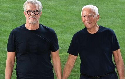 Giorgio Armani com Leo Dell'Orco