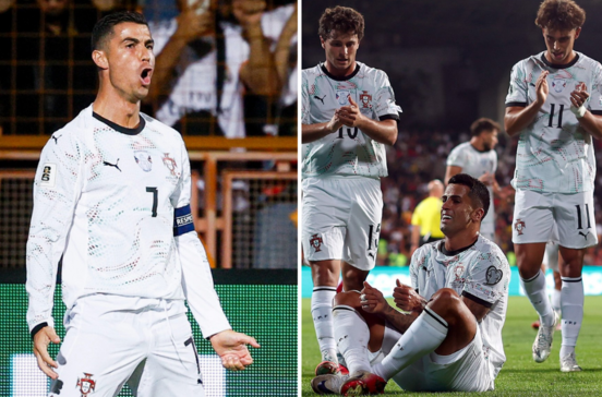 Portugal homenageia Diogo Jota em jogo com Arménia. Ronaldo marca no minuto 21