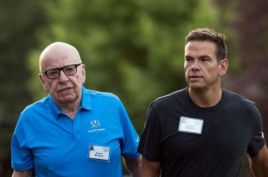 Rupert Murdoch com o filho Lachlan