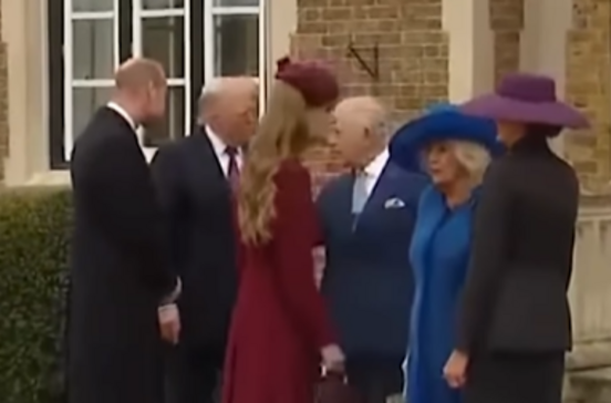 Queen Camilla and Princess Kate have been caught in a tense moment as they welcomed the Trumps._.mp4
