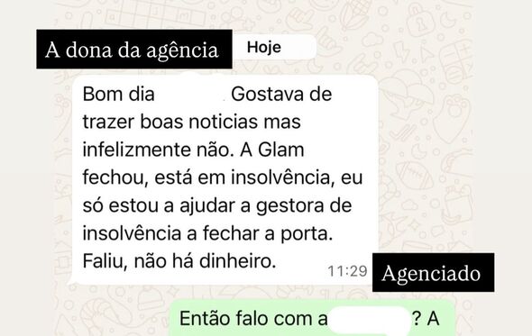 A troca de mensagens entre Sofia Ribeiro e a Glam