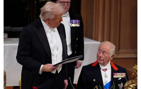 Carlos III recebe Trump e Kate Middleton num banquete no Castelo de Windsor