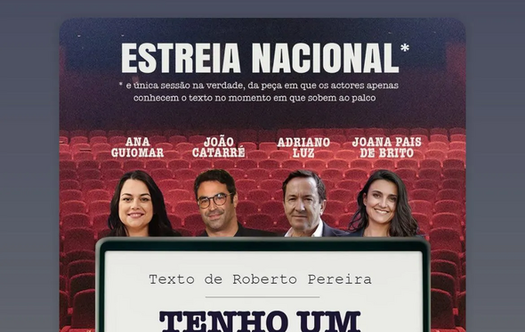 Peça com Joana Pais de Brito e João Catarré cancelada
