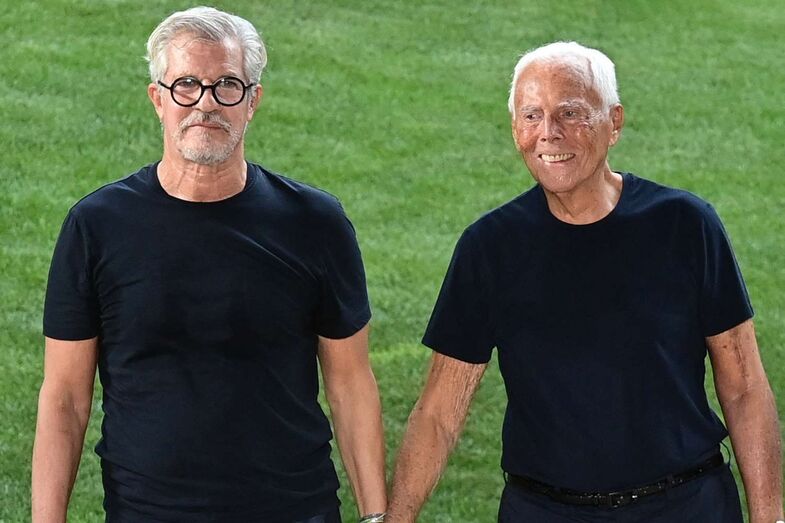 Giorgio Armani com Leo Dell'Orco