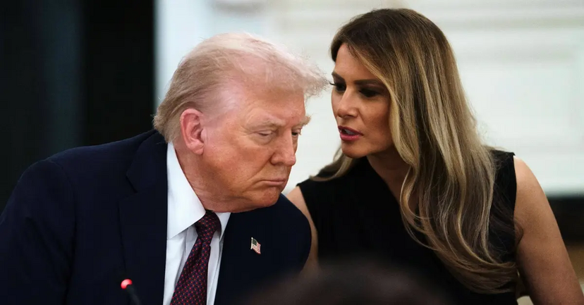 Donald Trump pede ajuda a Melania durante conferência sobre tecnologia