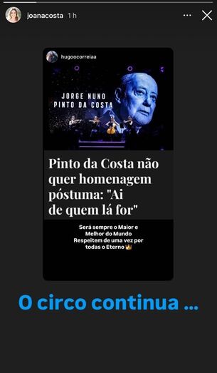 A publicação Joana Pinto da Costa